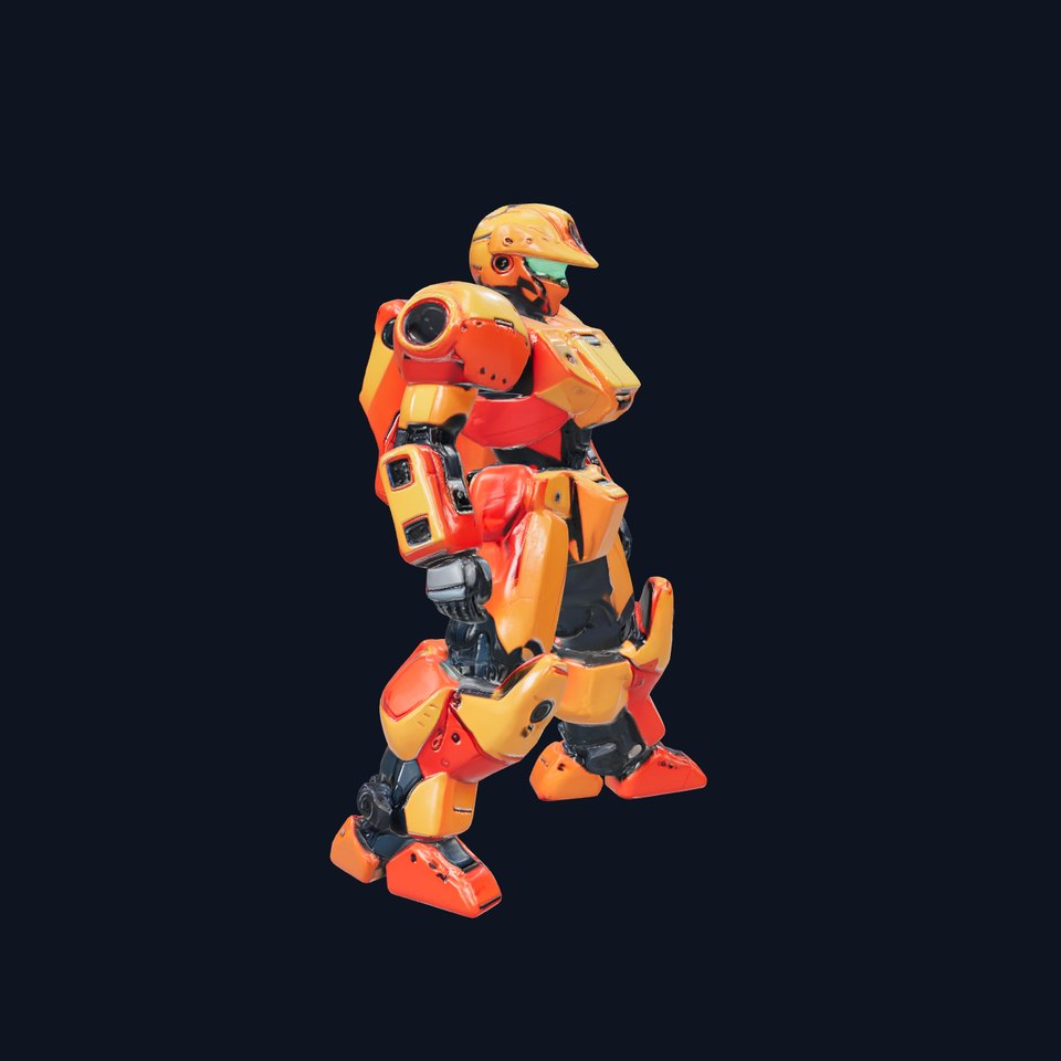 Advanced Humanoid Battle Robot Armor Model Pack